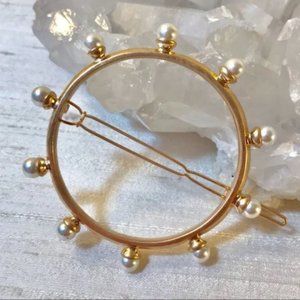 Hair Clip Pearl Round Barrette